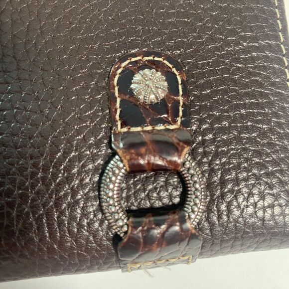 Brighton Brown Leather Wallet – Kiss-Lock Change Pocket – Card Slots – 7” x 4” - Picture 8 of 13